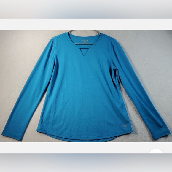 Reel Legends Freeline Women Shirt Size XL Aqua Blue Long Sleeve Performance - Picture 7 of 8